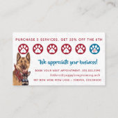 犬トリマーウォーカーロイヤリティ 名刺 (裏面)