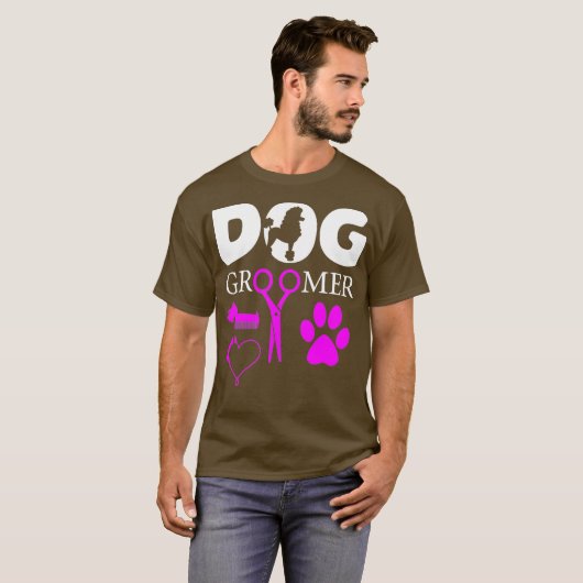 犬トリマーカワイトペットデザイン付グルーミングキット Tシャツ (正面フル)
