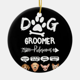 犬トリマーギフト参照グルーミング犬サロンスパ セラミックオーナメント