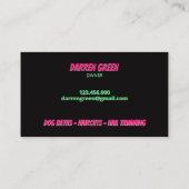 犬トリマードッグ気にブラック 名刺 (裏面)