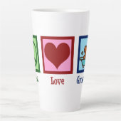 犬トリマーピースラブペットグルーミング カフェラテマグ (正面)