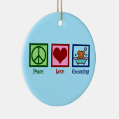 犬トリマーピースラブペットグルーミング セラミックオーナメント (右)