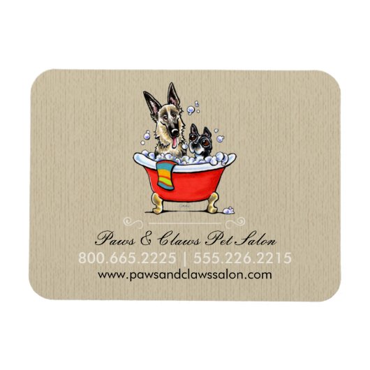 犬トリマーペットサロンファンシータブビオーガニックジネス マグネット (横)