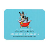 犬トリマーペットサロンファンシータブブルービジネス マグネット (横)