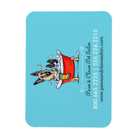 犬トリマーペットサロンファンシータブブルービジネス マグネット (縦)