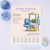 犬トリマーペットサロン椅子待機催涙シート チラシ (シングル)