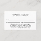 犬トリマーペットシッター気にアポイントメントリマインダー 名刺 (裏面)