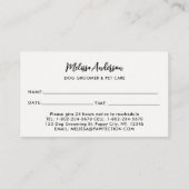 犬トリマーペットシッター黄ラブラドール子犬 予約カード (裏面)