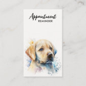 犬トリマーペットシッター黄ラブラドール子犬 予約カード (正面)