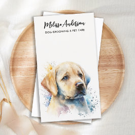 犬トリマーペットシッター黄ラブラドール子犬 名刺