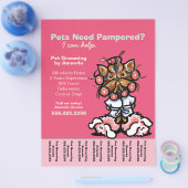 犬トリマーペットスパヨークシャーテリアカーラーズティアシート チラシ (シングル)
