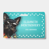 犬トリマーポープリン縁どト バッジ (Back)