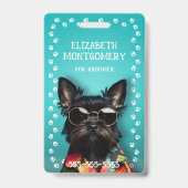 犬トリマーポープリン縁どト バッジ (Front)