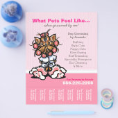 犬トリマー及びスパヨークシャーテリアピンクティアシート チラシ (シングル)