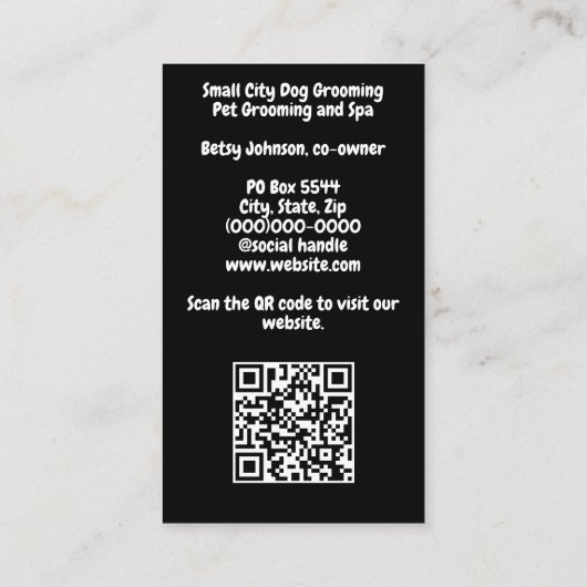 犬トリマー名刺 名刺 (裏面)