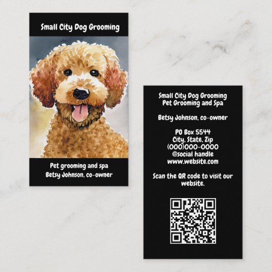 犬トリマー名刺 名刺 (正面/裏面)