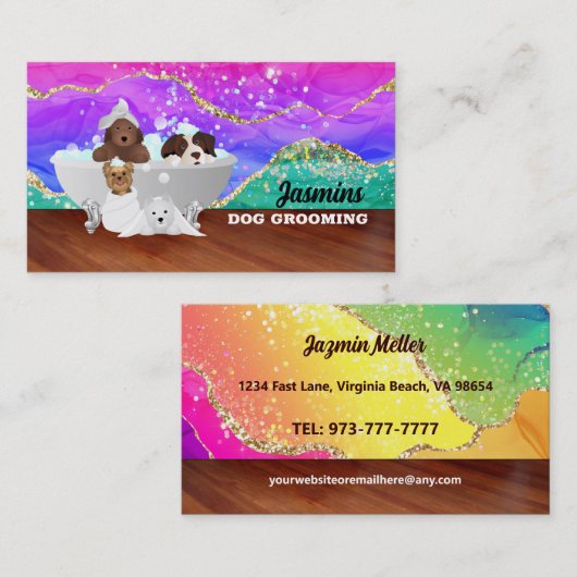 犬トリマー名刺 名刺 (正面/裏面)