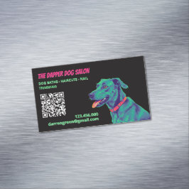 🎀犬トリマー犬気にQR マグネット名刺