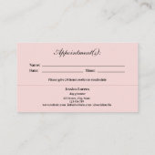 犬トリマー獣医ドッグ気にアポイントメント 名刺 (裏面)