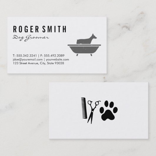 犬トリマー 名刺 (正面/裏面)