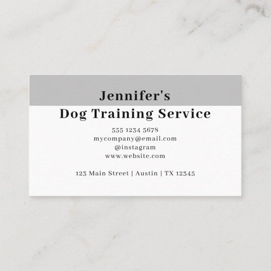 犬トレーナお洒落ーおもしろいブラックドッグ 名刺 (裏面)