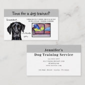 犬トレーナお洒落ーおもしろいブラックドッグ 名刺 (正面/裏面)