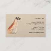 犬トレーナモダンーの水の色の犬のイラストレーション 名刺 (裏面)