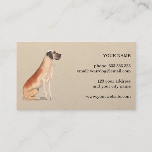 犬トレーナモダンーの水の色の犬のイラストレーション 名刺 (裏面)