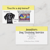 犬トレーナーお洒落犬の黄色のハイライト 名刺 (正面/裏面)