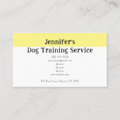 犬トレーナーお洒落犬の黄色のハイライト 名刺 (裏面)