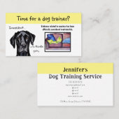 犬トレーナーお洒落犬の黄色のハイライト 名刺 (正面/裏面)