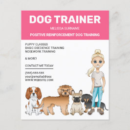 犬トレーナーのオーダーメイドデザイン ブロンドの女性 チラシ