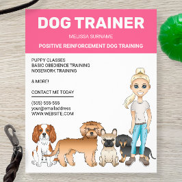 犬トレーナーのオーダーメイドデザイン ブロンドの女性 チラシ