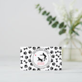 犬トレーナーシンプルポーズペット 名刺 (スタンド正面)