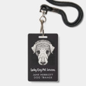 犬トレーナーペットサービス バッジ (正面（ネックストラップ付）)