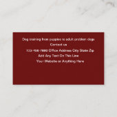 犬トレーナー及び服従訓練センター 名刺 (裏面)