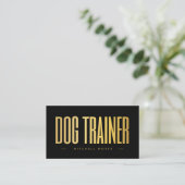 犬トレーナー 黒と金 ビジネスカード (スタンド正面)