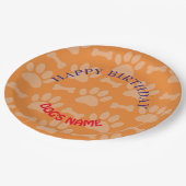 犬ハッピーバースデーパーティー ペーパープレート (アングル)