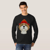犬ハンドラーI消防士ドッグI消防士シーズー(犬)Tz Tシャツ (正面フル)