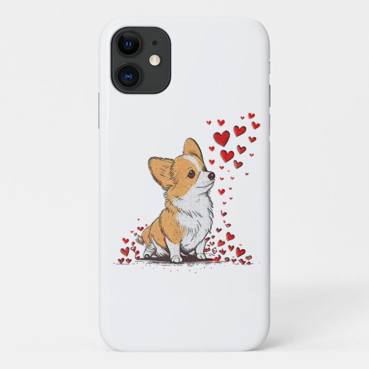 犬バレンタインデーかわいいコルギバレンタインデー Case-Mate iPhoneケース (裏面)
