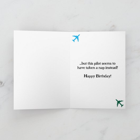 犬パイロット航空機クール航空おもしろい誕生日 カード (内部)