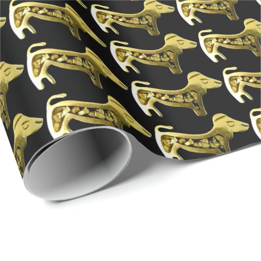 犬パターン包装紙 ラッピングペーパー (ロールコーナー)