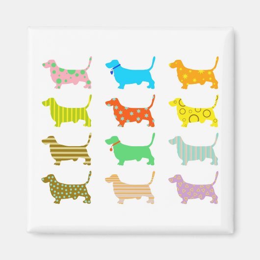 犬パターン（の模様が）あるの マグネット (正面)