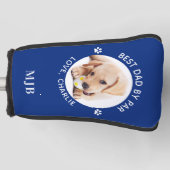 犬パパカスタムフォトモノグラパーソナライズされたムパター ゴルフヘッドカバー (正面)