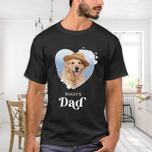 犬パパパーソナライズドッグ恋人かわいいハートペット写真 Tシャツ