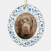 犬パパポープリントカスタムペット写真クリスマス セラミックオーナメント (左)