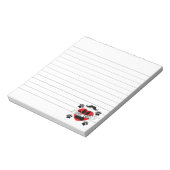 犬パパポー及び赤いハートスケッチライニング ノートパッド (回転)