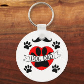 犬パパポー及び赤いハートスケッチ キーホルダー (正面)