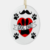 犬パパポー及び赤いハートスケッチ セラミックオーナメント (右)