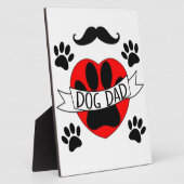 犬パパポー及び赤いハートスケッチ フォトプラーク (側面)